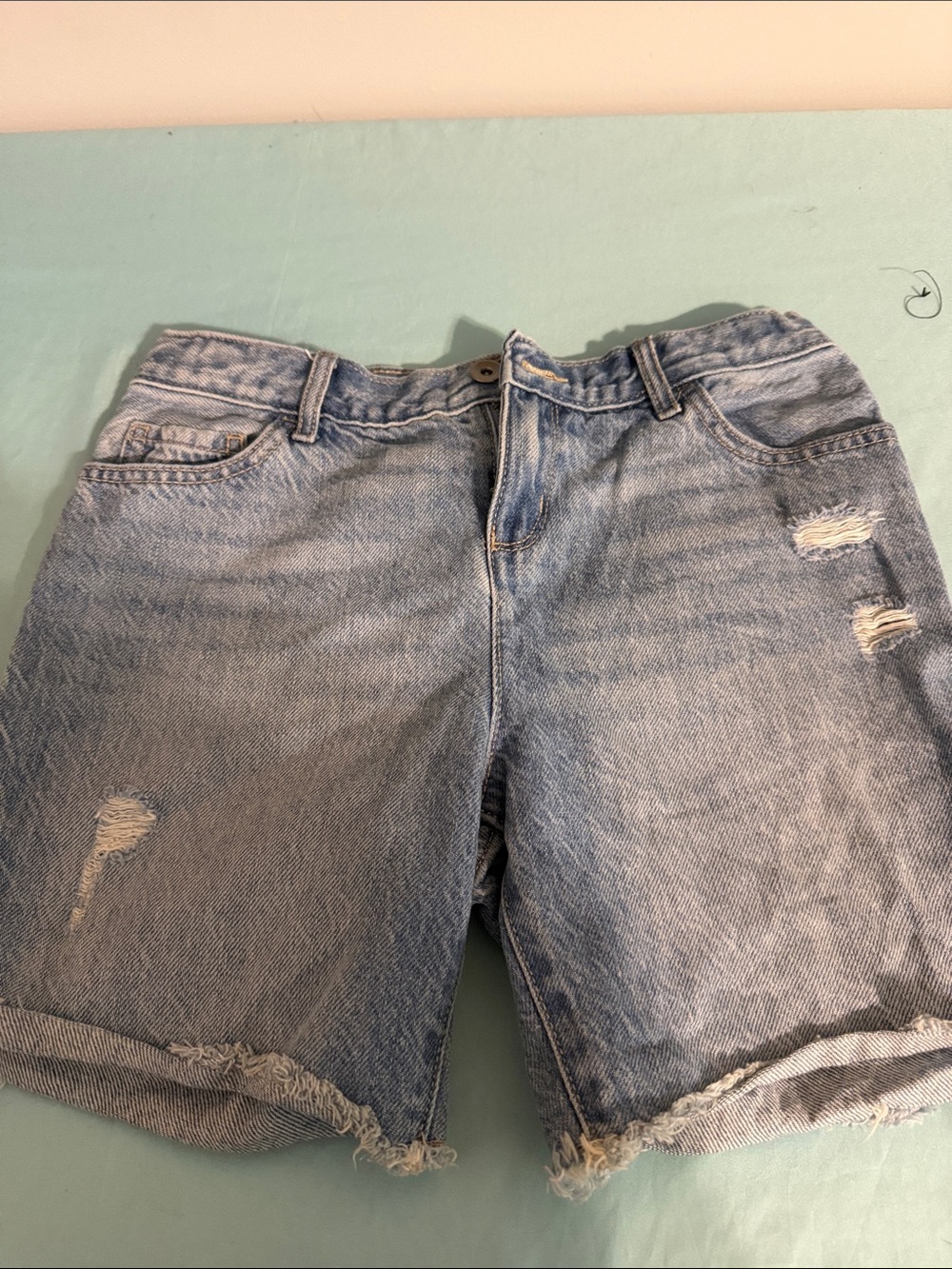 The Children's Place Light Blue Distressed Denim Shorts